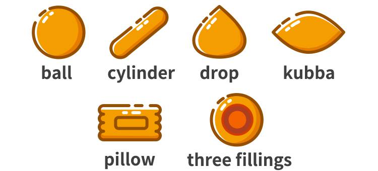 Shapes that the stuffing machine can make.jpg